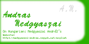andras medgyaszai business card